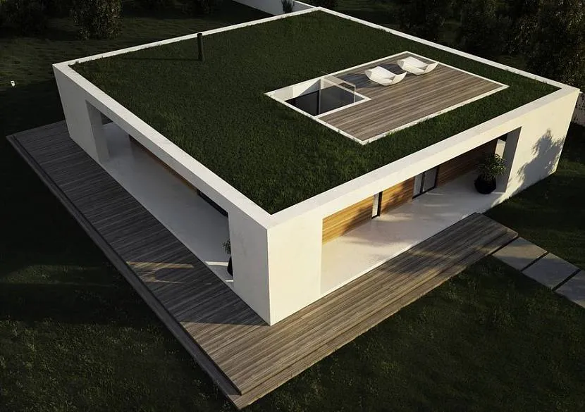 Prawidłowo wykonany dach pozwala urządzić na nim nawet trawnik