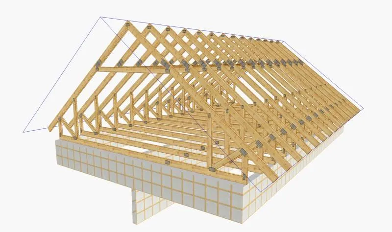System kratownicowy klasycznego dachu dwuspadowego