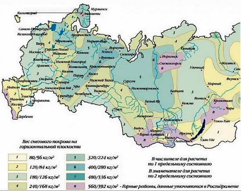 Ciężar pokrywy śnieżnej na płaszczyźnie poziomej