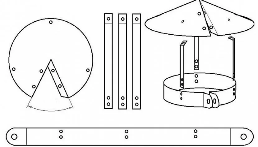 Схема деталей конструкції для димоходу