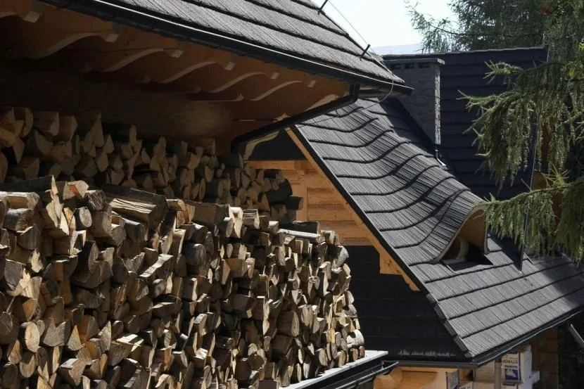 Черепиця Шейк на дерев'яному будинку