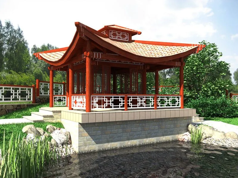 Класична конструкція китайського чотирисхилий даху