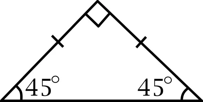 Trójkąt równoramienny z kątem prostym