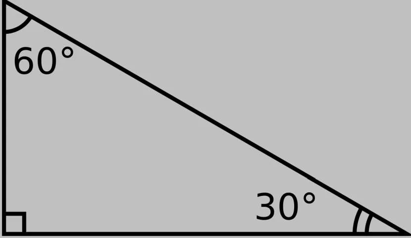 Trójkąt prostokątny z kątami 30 i 60 stopni