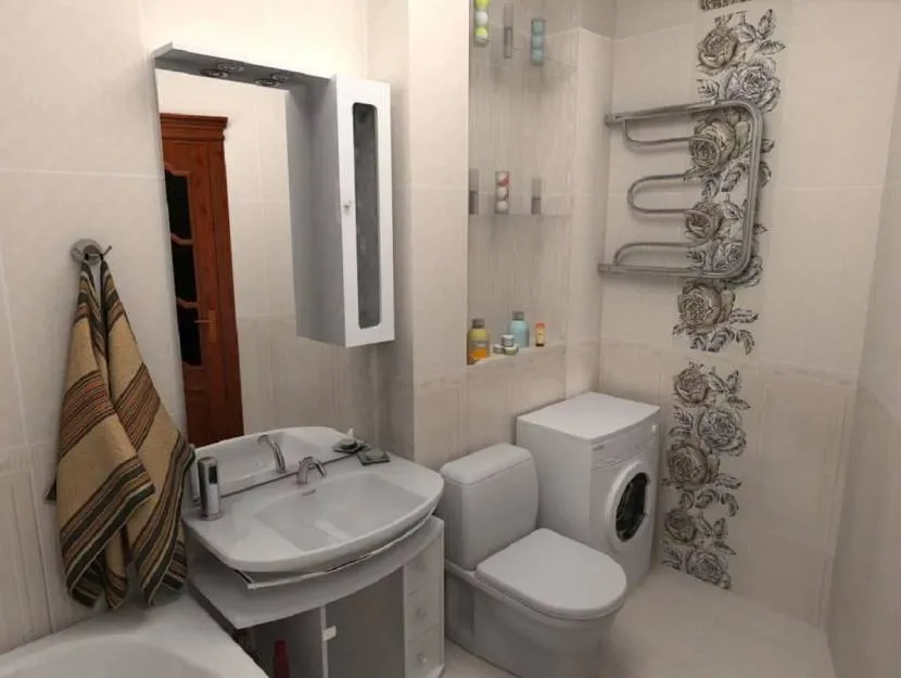 Ванна кімната з туалетом у хрущовці.