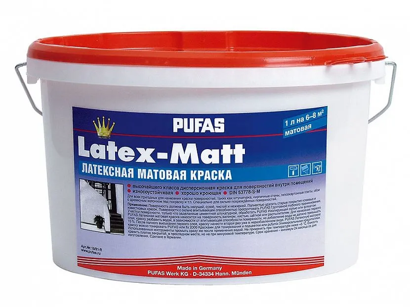 Еластичність та висока адгезія латексної фарби полегшують нанесення матеріалу на стіну, виключають розтікання та утворення згустків.