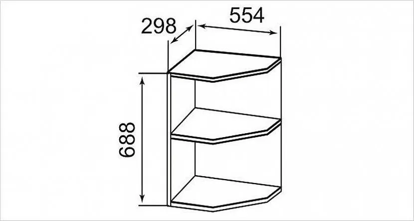 Rysunek półki narożnej