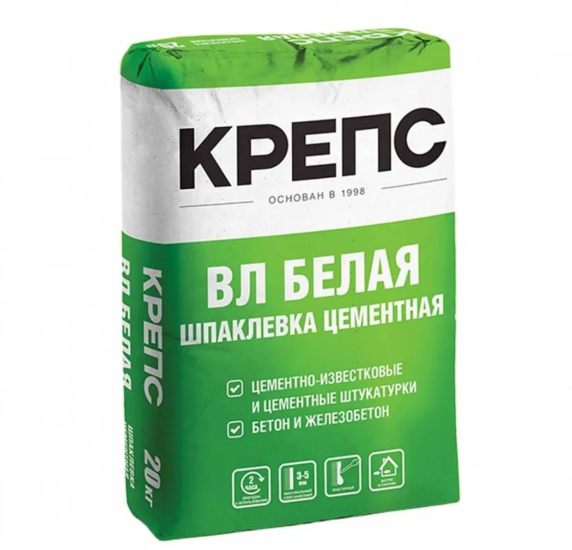 Суха будівельна суміш, виготовлена на основі білого цементу, після змішування з водою утворює пластичний розчин, після затвердіння – міцний водостійкий шар