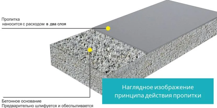 Struktura wnikania impregnatu w masę betonu