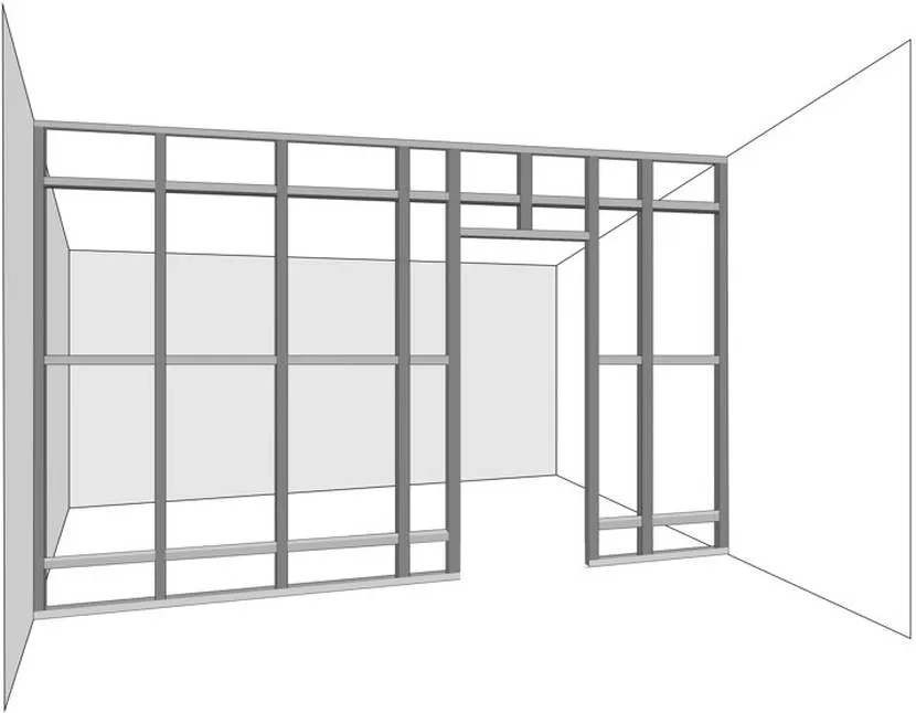 Зразкова схема перегородки з дверним отвором