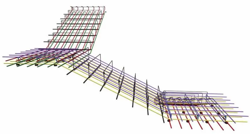 Схема укладання арматурних прутків у двомаршевих конструкціях.