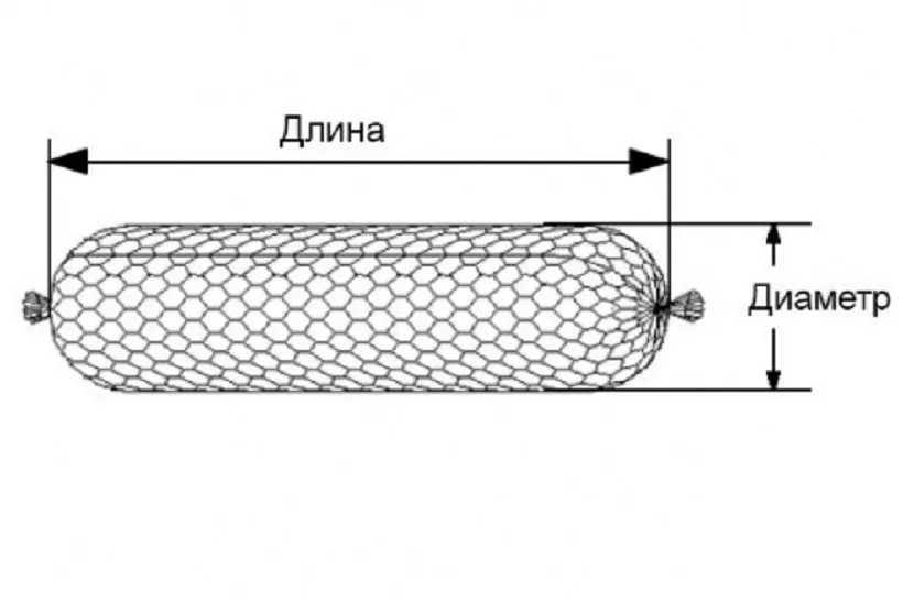 Gabion w formie cukierka w opakowaniu