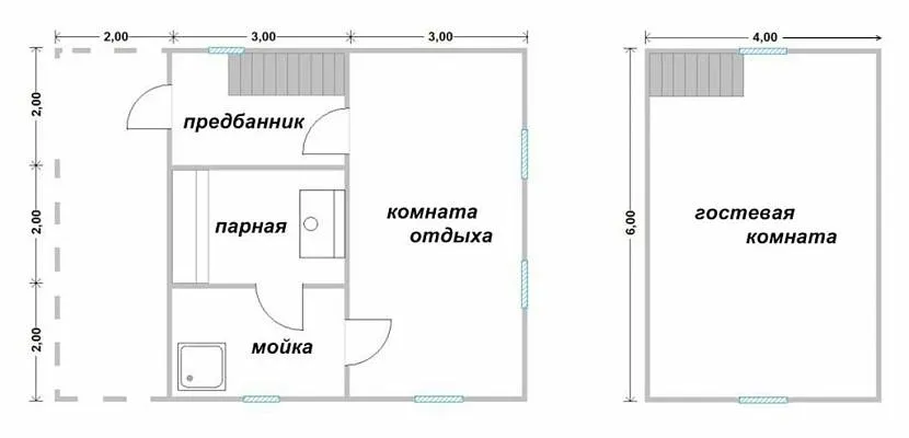 Варіант типового проекту лазні 6 на 8