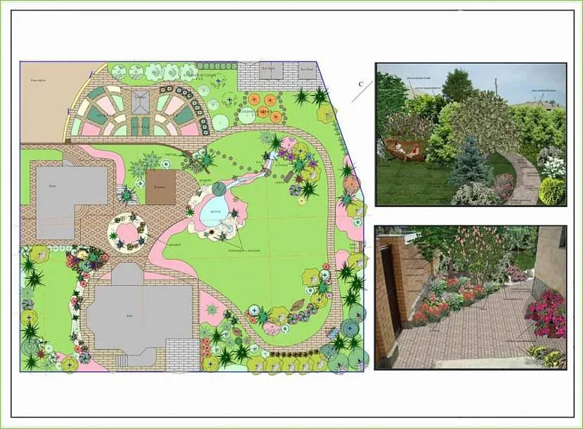 Готова схема ландшафтного озеленення однієї ділянки