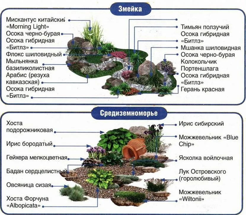 Детальна схема створення двох окремих модулів ландшафтного дизайну