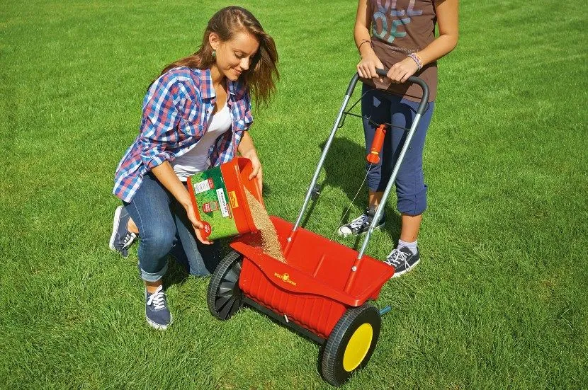 Urządzenie do mechanicznego wysiewu traw gazonowych