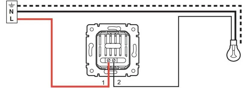Найпростіша схема підключення димера – замість вимикача