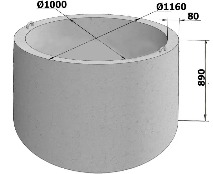 Типове кільце з внутрішнім діаметром 1 м