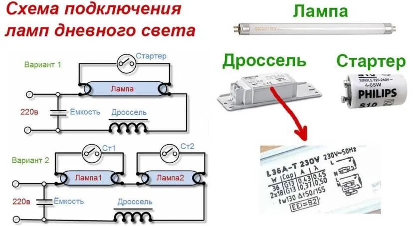 Схеми ланцюга з однією та двома лампами