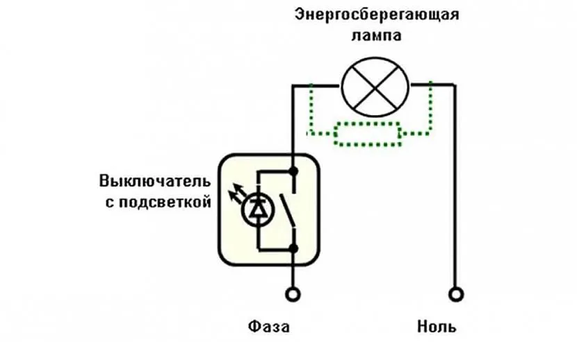 Така схема дозволить анулювати миготіння енергозберігаючої лампи.