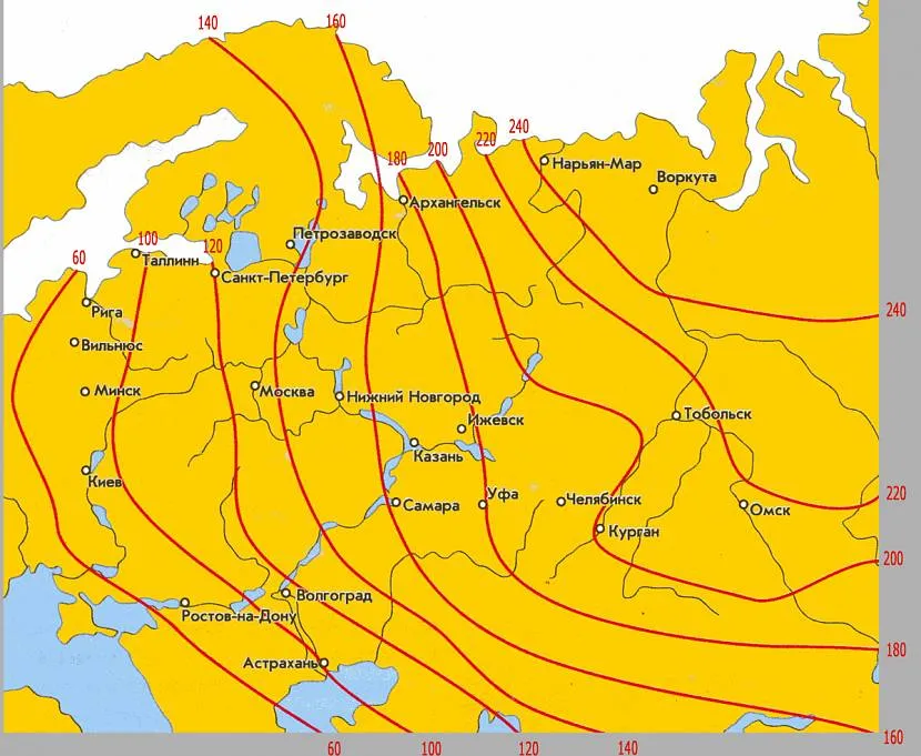 Карта глибин промерзання ґрунту