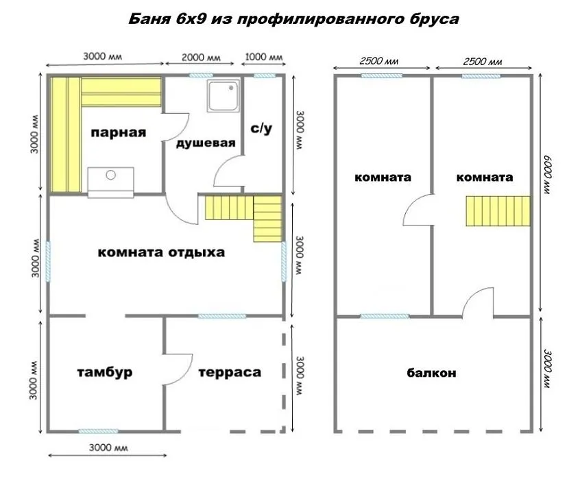 Проект ванної кімнати 6х9