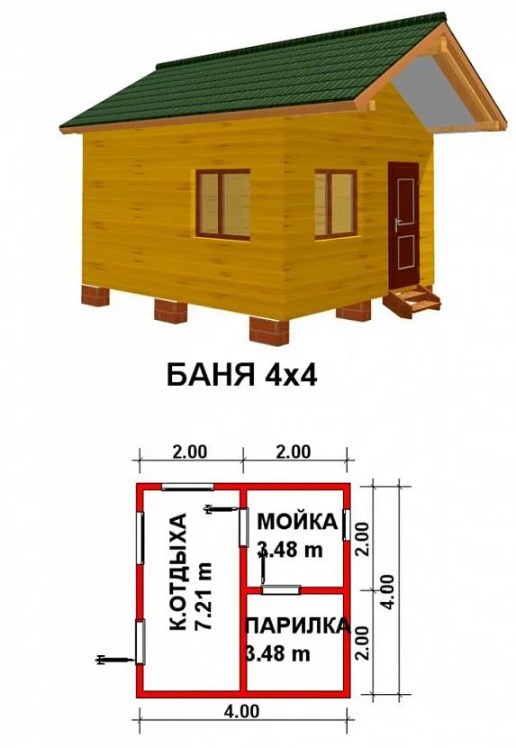 Лазня 4х4 – економ варіант