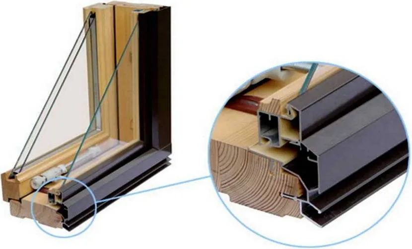Алюмінієво-дерев'яна віконна палітурка