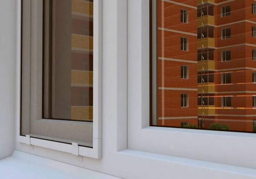 Вузька рамка із москітною сіткою для захисту однієї секції вікна