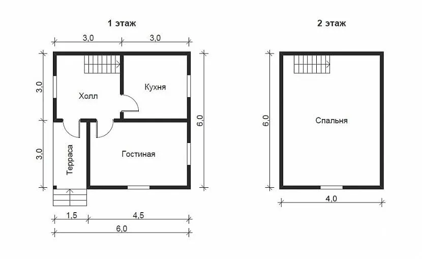 Правильне розташування ізольованих кімнат та вітальні на першому поверсі