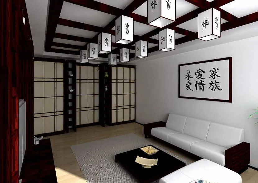 Wnętrze w stylu japońskiego minimalizmu