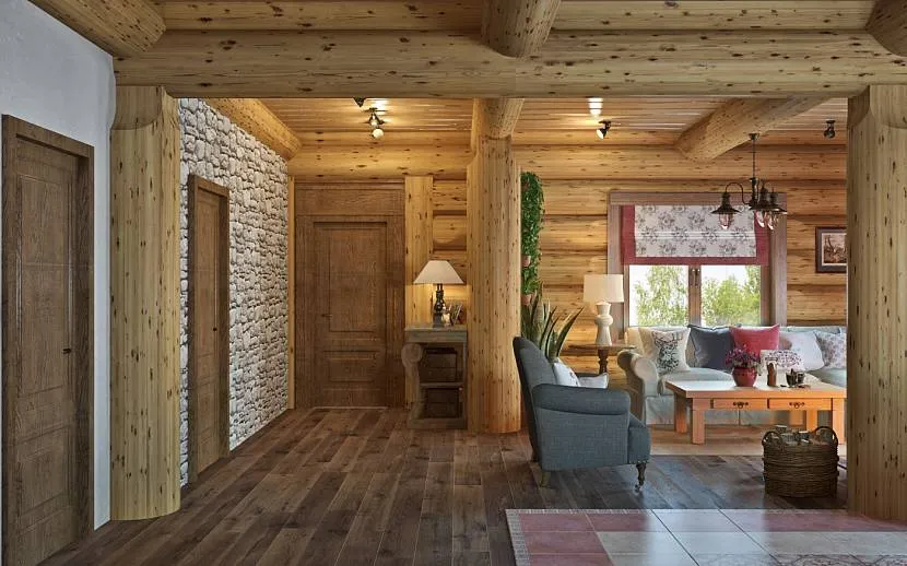 Дерев'яна підлога – обов'язковий атрибут російського стилю