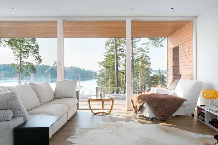 Атмосфера фінського будинку дуже спокійна, природа – головний елемент дизайну внутрішнього простору.