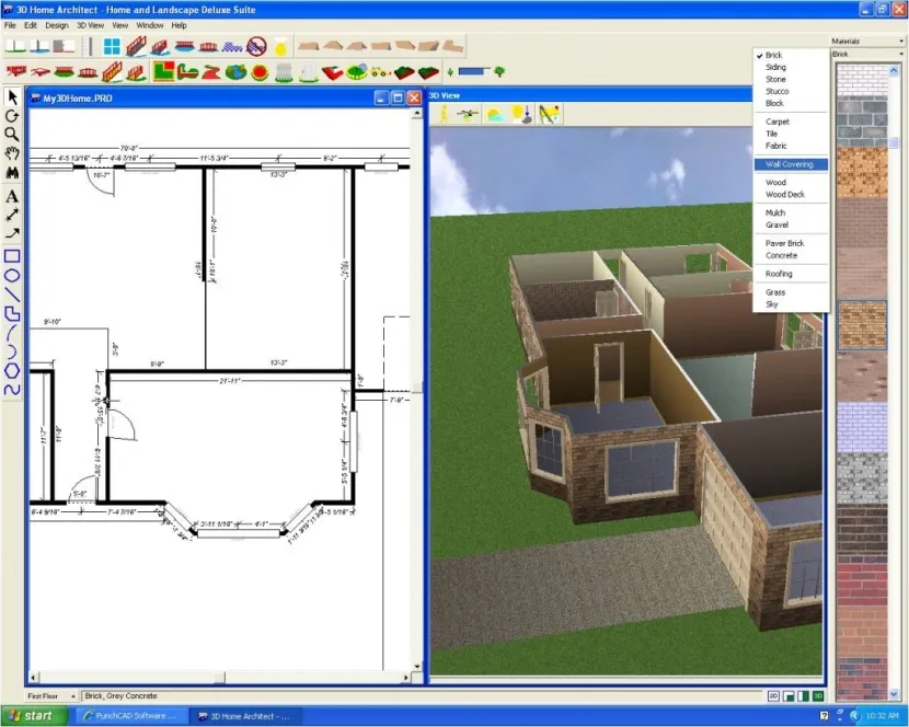 Вибір матеріалу стін у 3d home architect