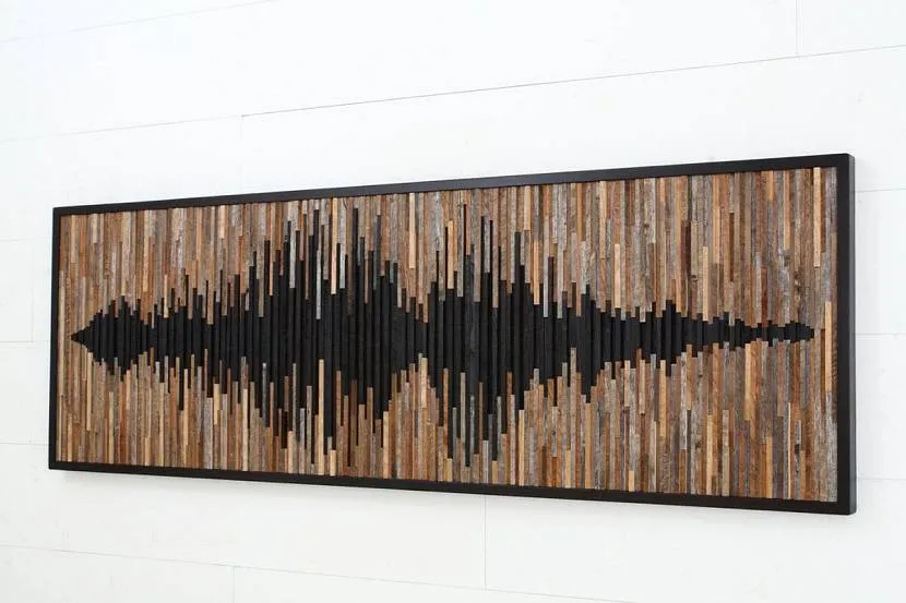 Panel z drewnianych płyt „Sound wave”