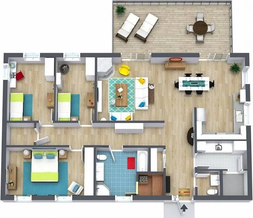 Model 3D domu pozwala na wizualną ocenę plusów i minusów planowania
