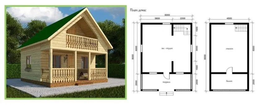 Одне з найпростіших планувань заміського будинку для відпочинку