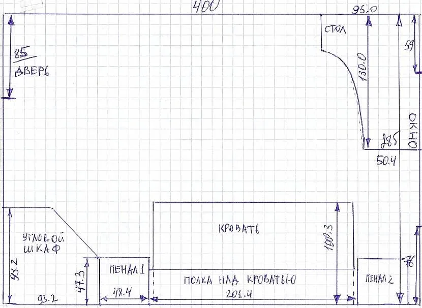 Креслення кімнати в масштабі