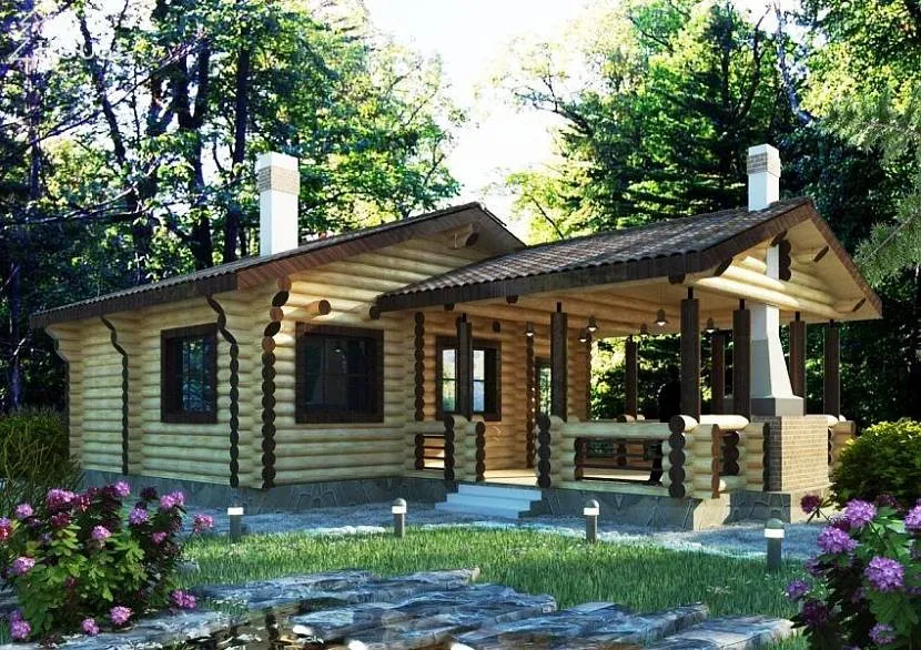 Przestronna sauna połączona zadaszonym przejściem z altaną i grillem – odpowiednik pensjonatu