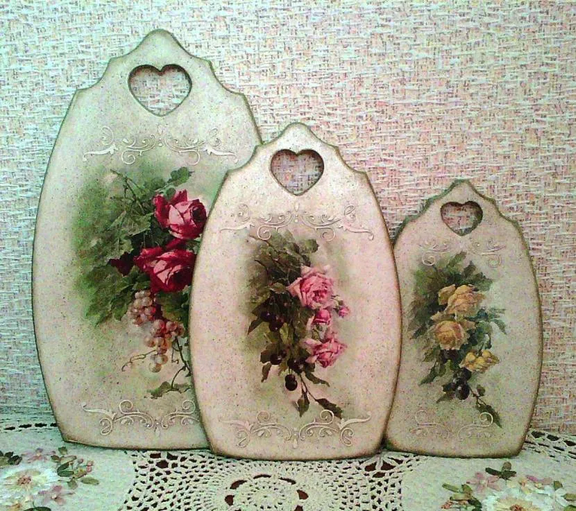 Decoupage - płytka do krojenia chleba