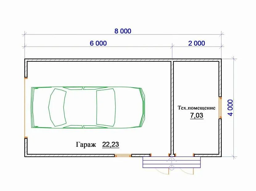 Garaż można połączyć z pomieszczeniem technicznym