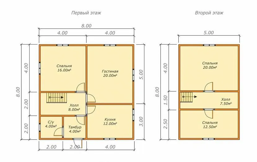 Непогане планування будинку 8х8