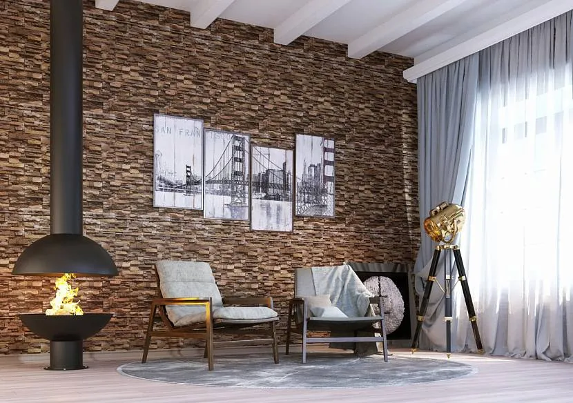 Dekoracyjny panel MDF z imitacją muru do pokoju w stylu loft