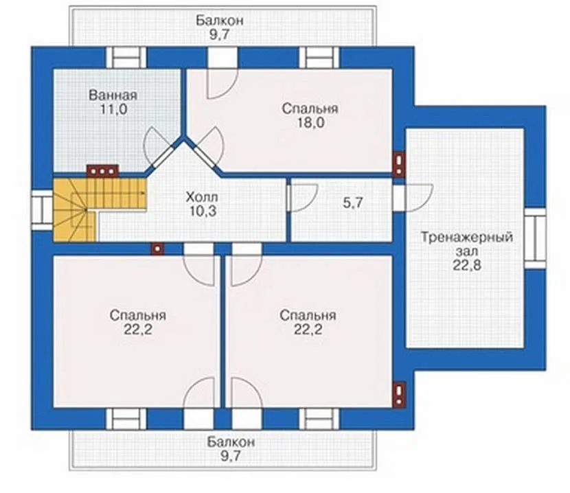 Приклад планування другого поверху цегляного будинку