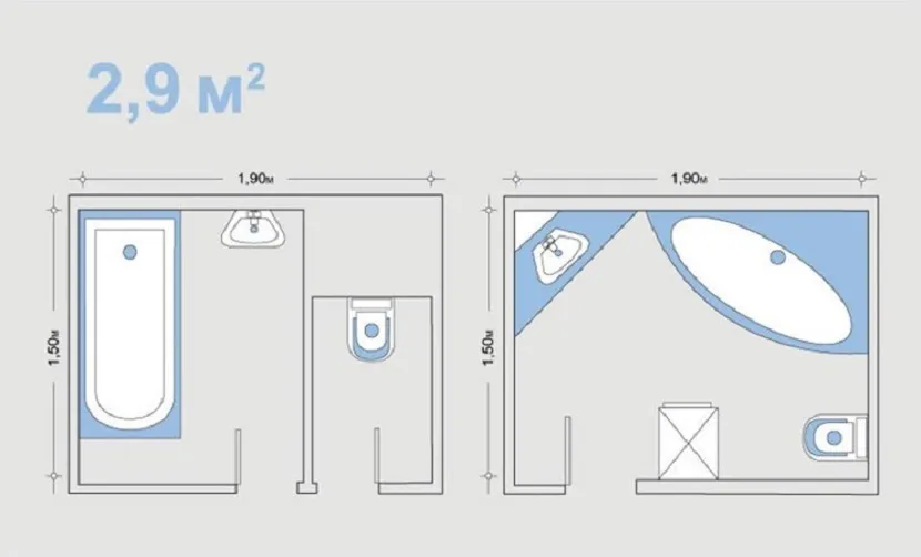 Так можна обладнати санвузол площею 2,9 кв. м