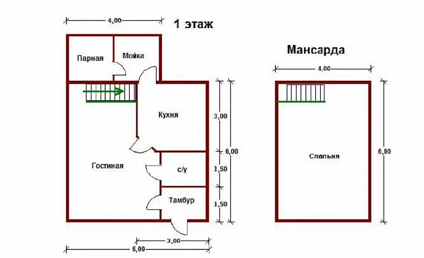 Dom 6 na 6 z poddaszem użytkowym i dołączoną wanną