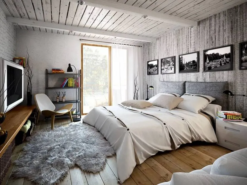 Sypialnia w zimnych kolorach