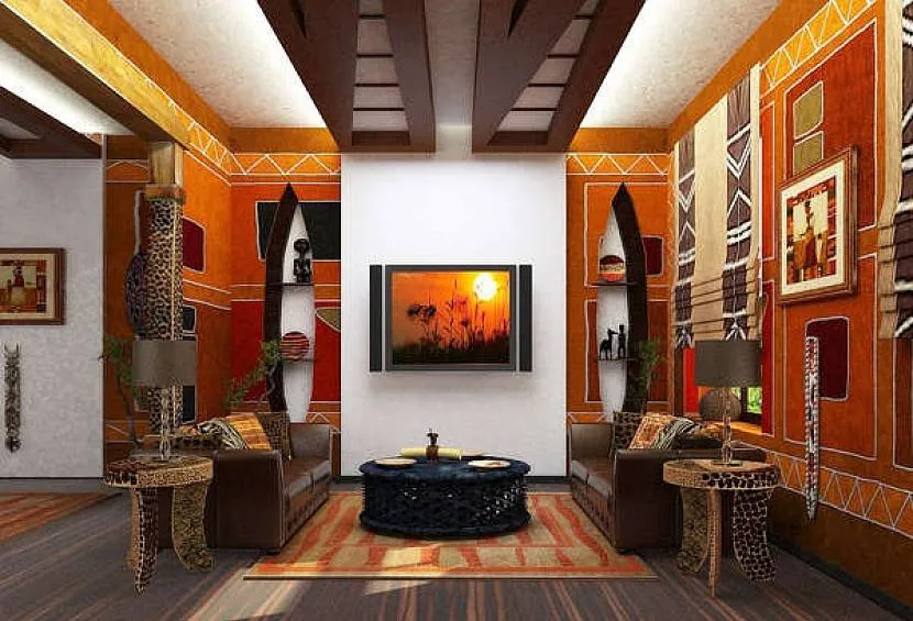 Afrykański styl i połączenie terakoty ze złocistożółtymi kolorami