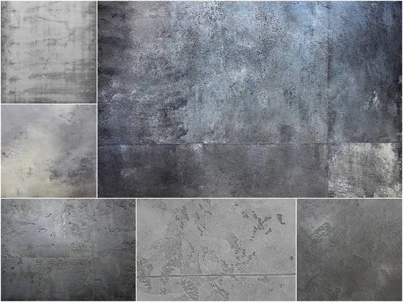 Przykłady tekstur ścian „pod betonem”