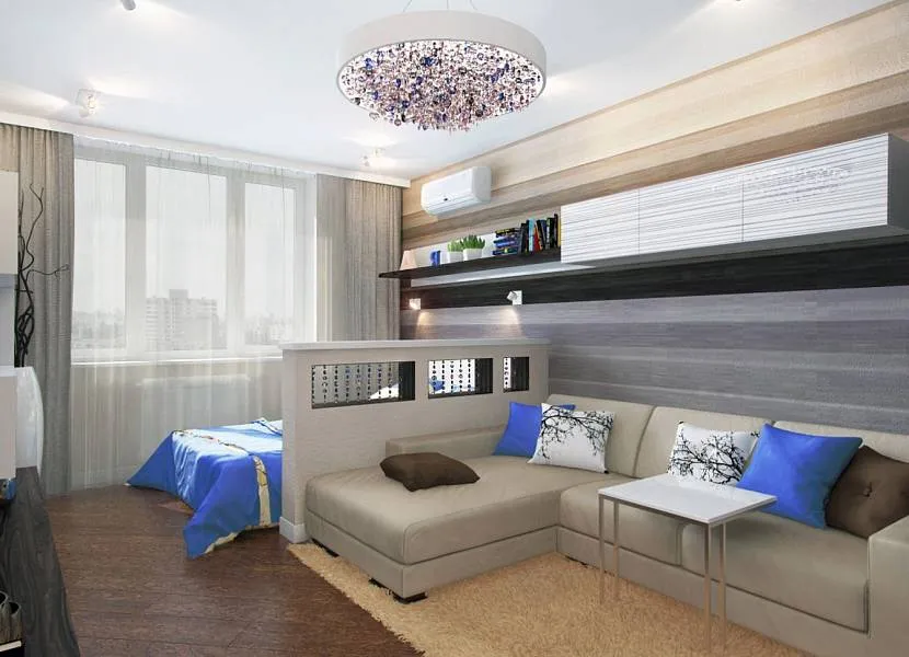 Sypialnia-salon w stylu minimalizmu